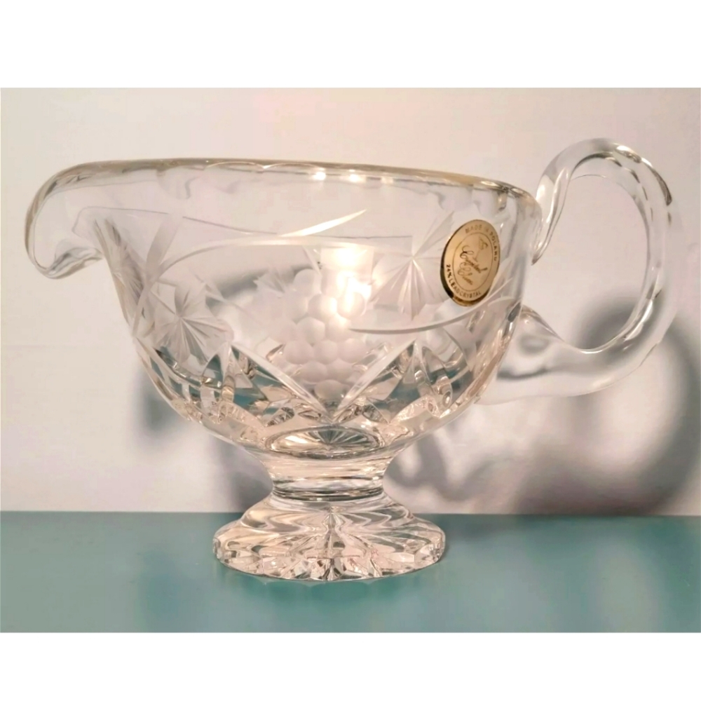 CRYSTAL CLEAR Pitcher Boat Sauce Footed Bowl